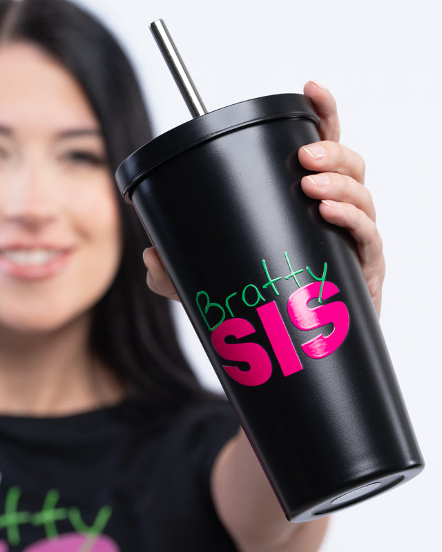 BrattySis - Insulated tumbler with a straw