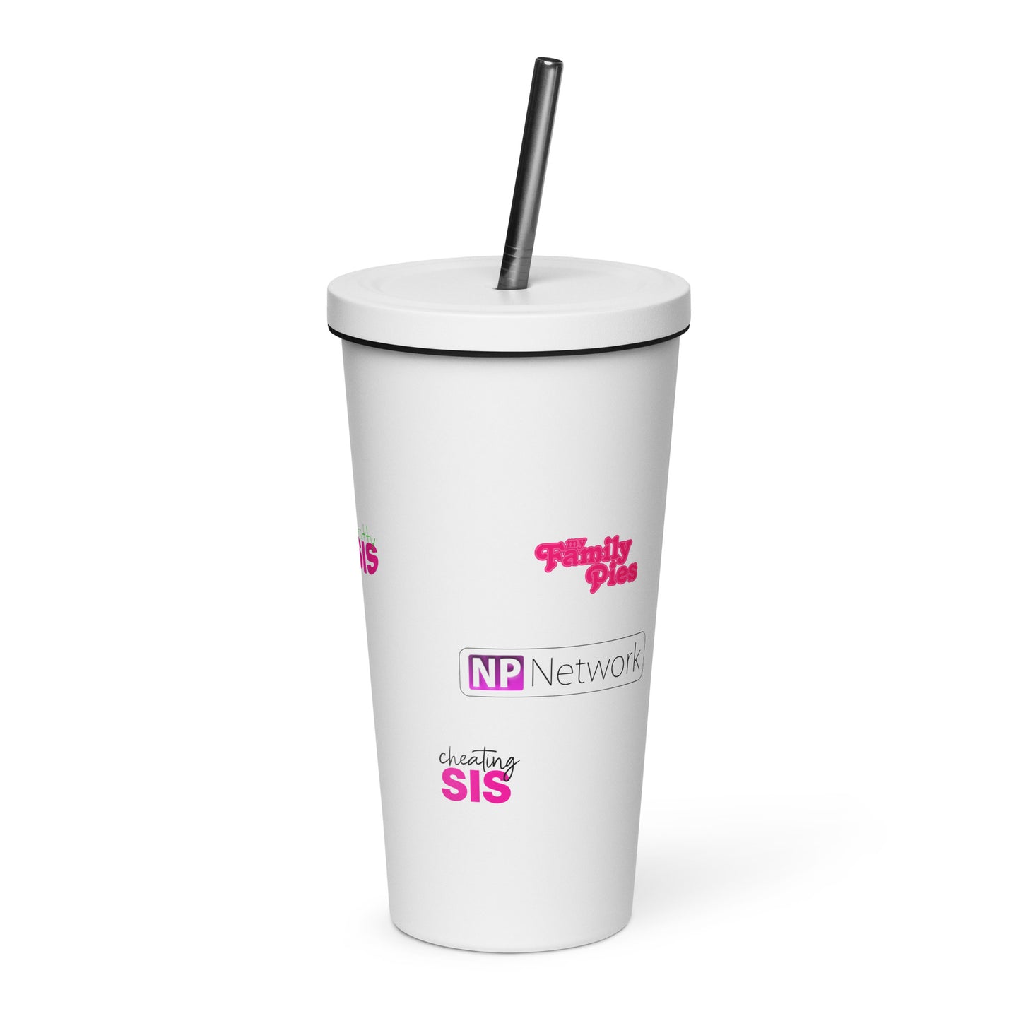 NPNetwork Branded Insulated tumbler with a straw